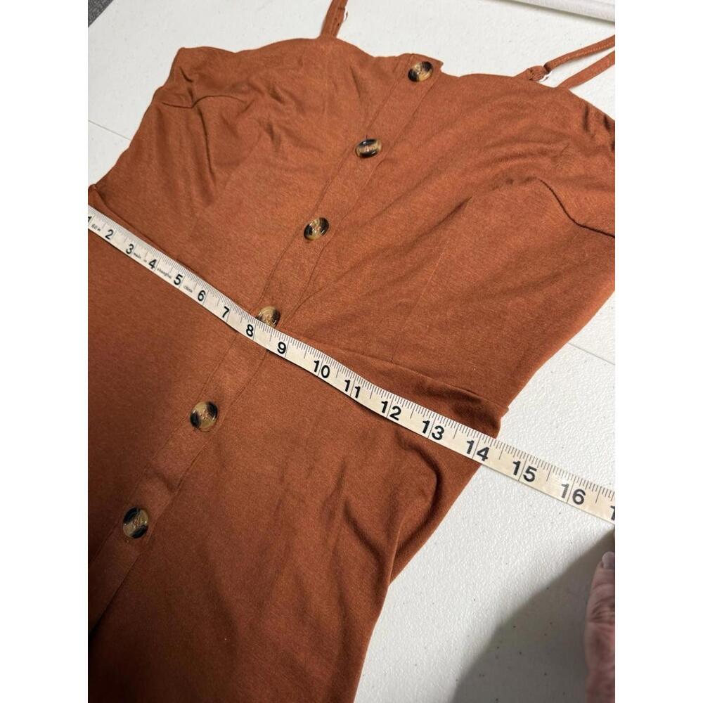 Ultimate Summer Dress Berydress Rust Colored Sleeveless Button Down Front A Line - Picture 5 of 9